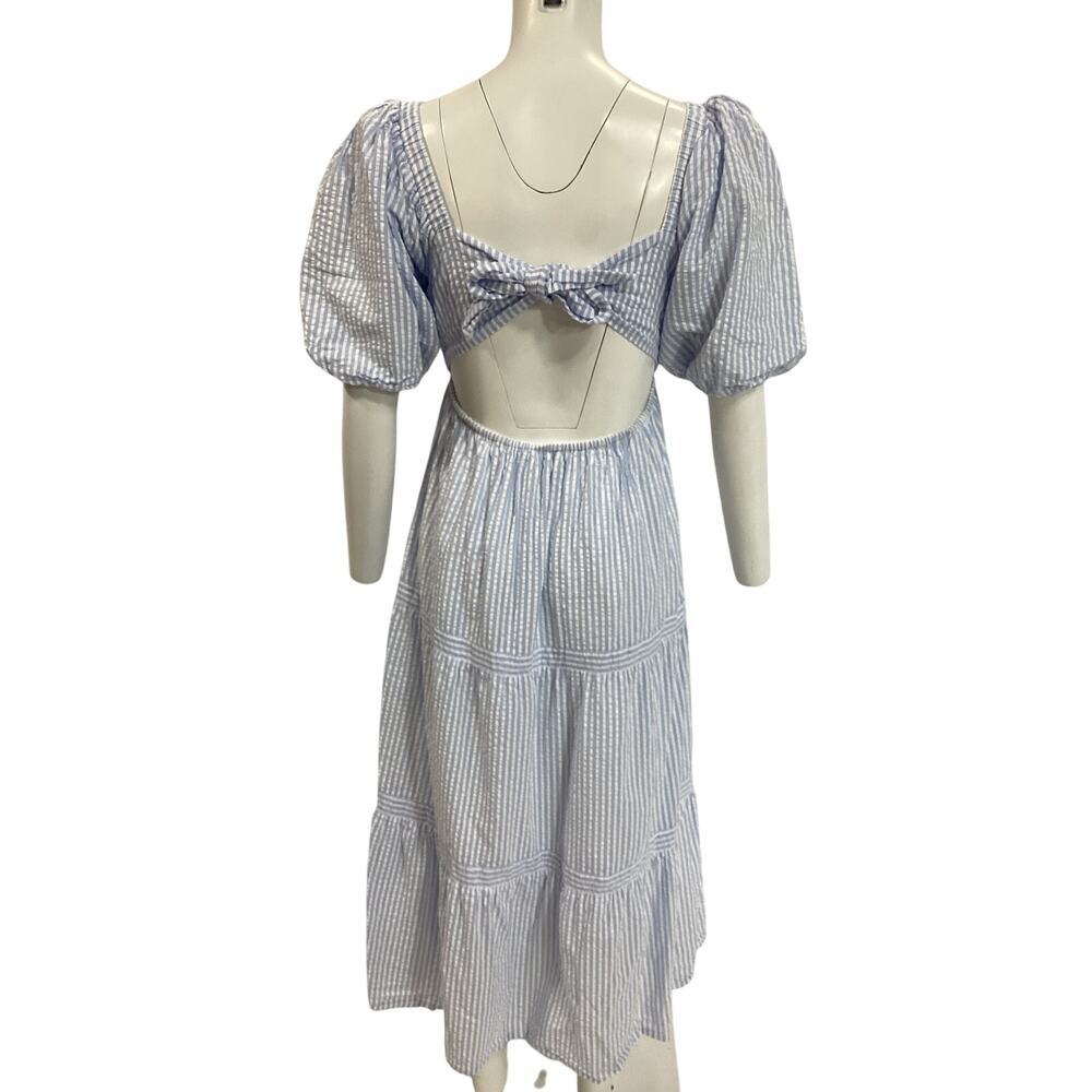 Minkpink Striped Blue And White Milani Dress Size M - Picture 3 of 4